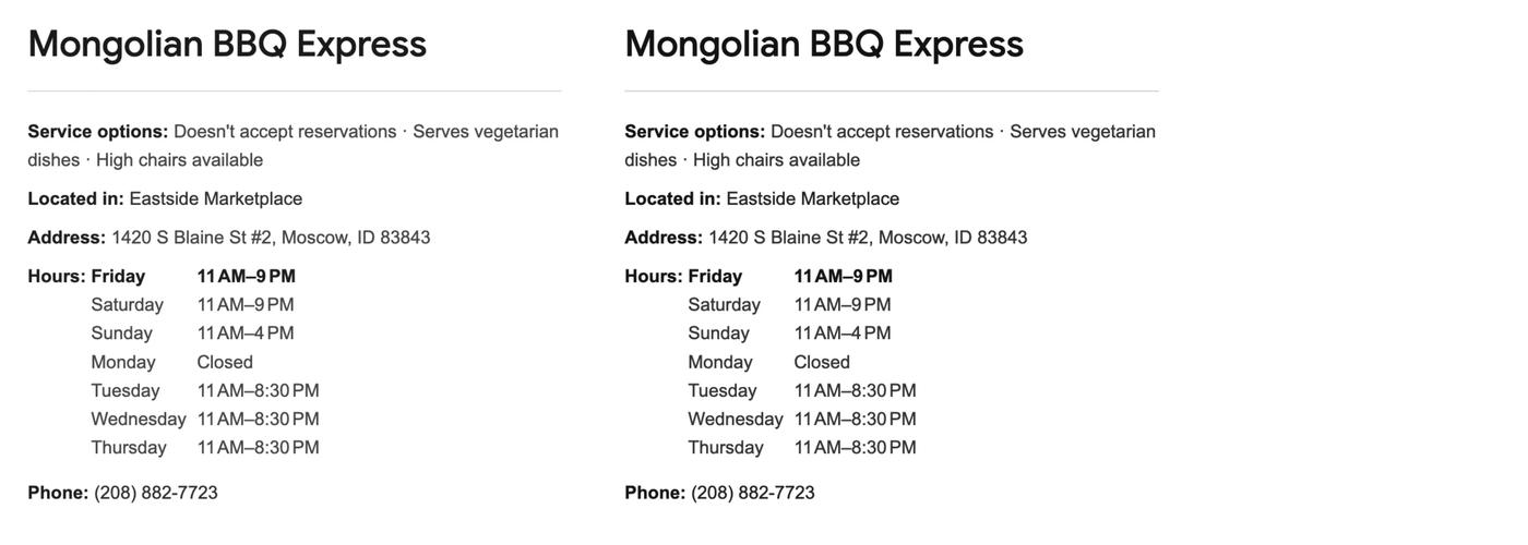 Mongolian BBQ Express Menu