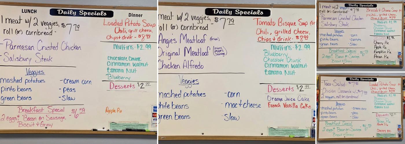 Angie’s Decatur Diner Menu