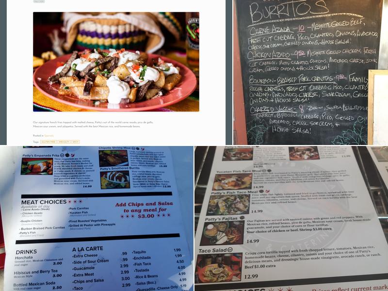Patty's Mexican Kitchen & Catering Menu