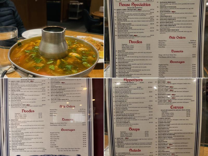 Thai Ginger Restaurant Menu