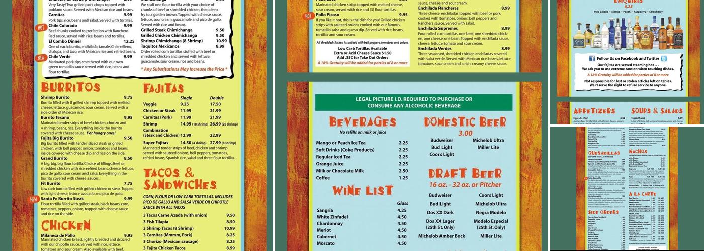 Las Margaritas Menu
