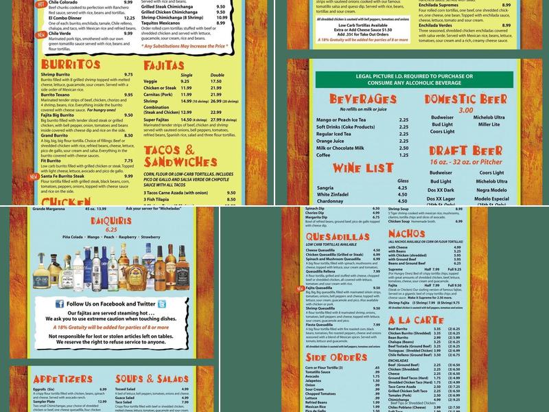 Las Margaritas Menu