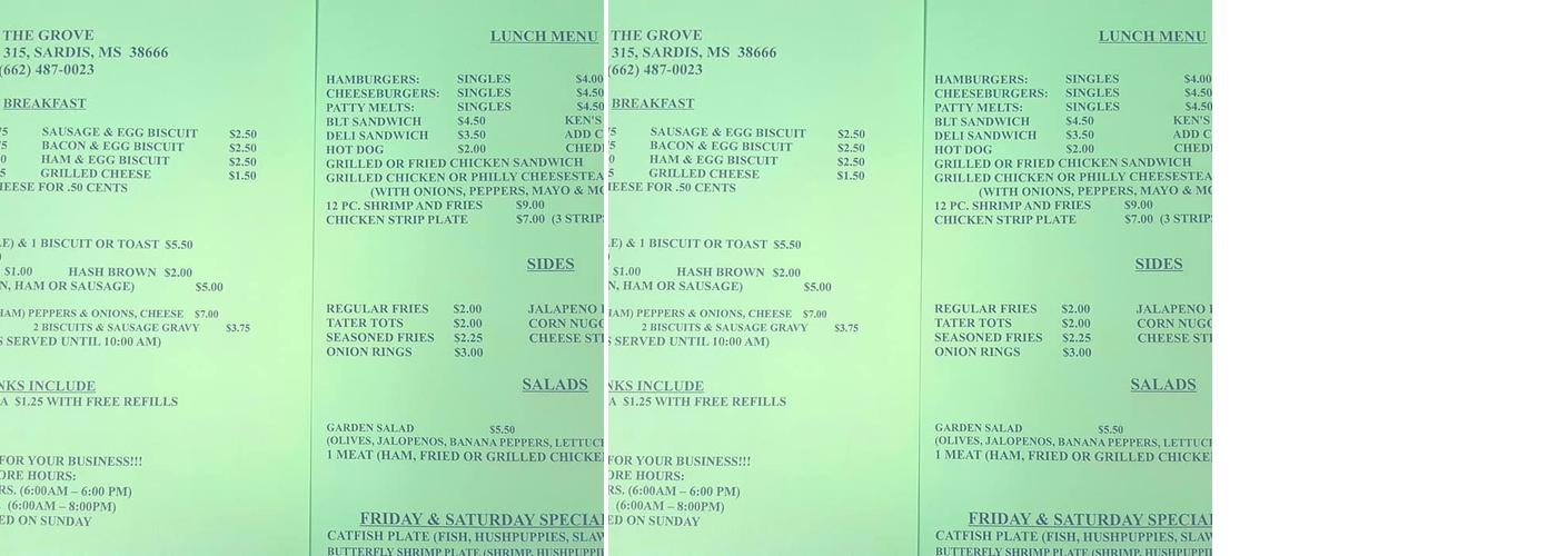 Grove Menu