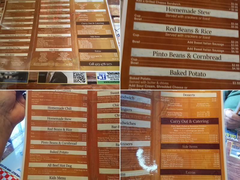 Jordan's Bar-B-Q Menu