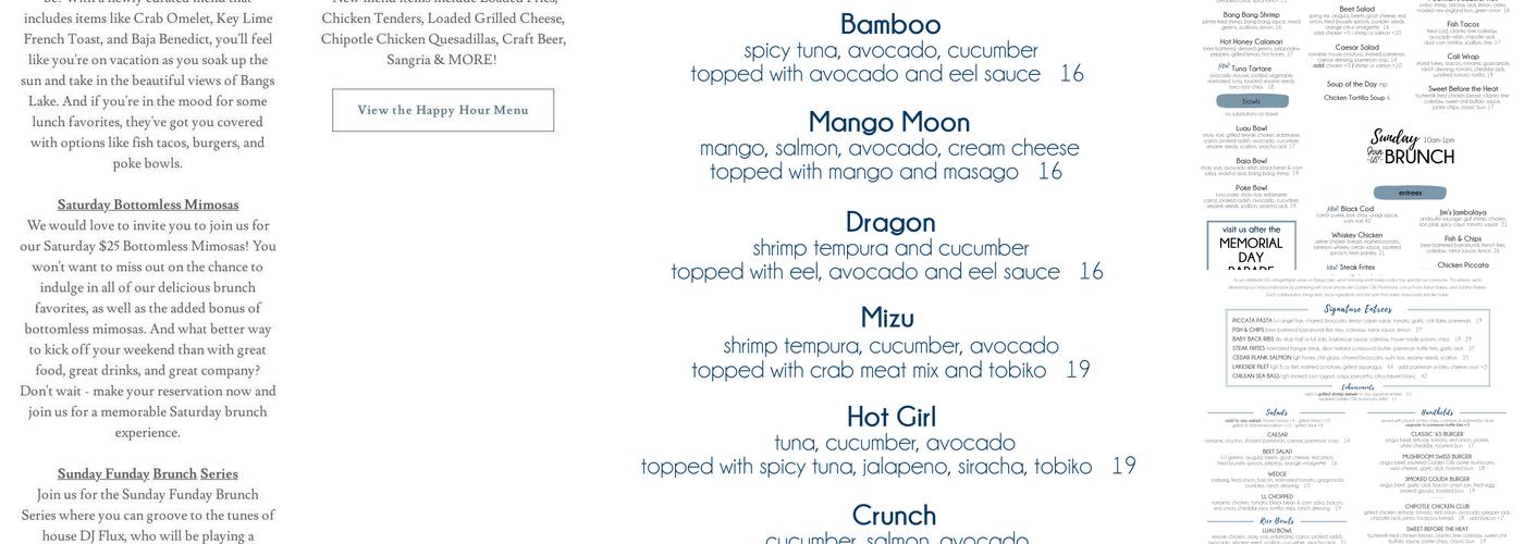 Lindy's Landing Menu