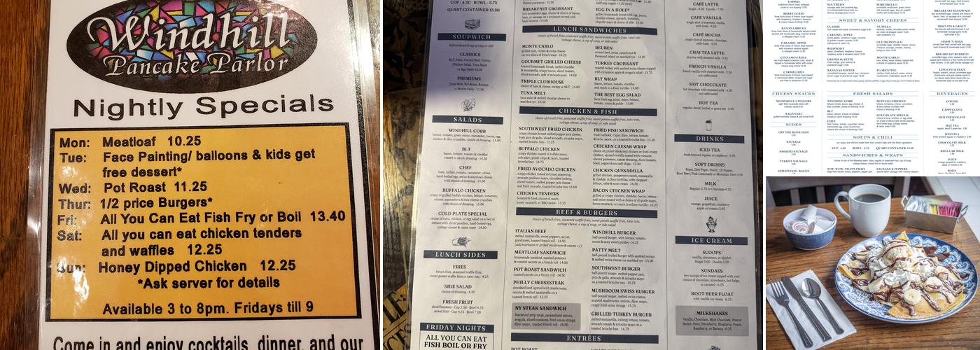 Windhill McHenry Menu