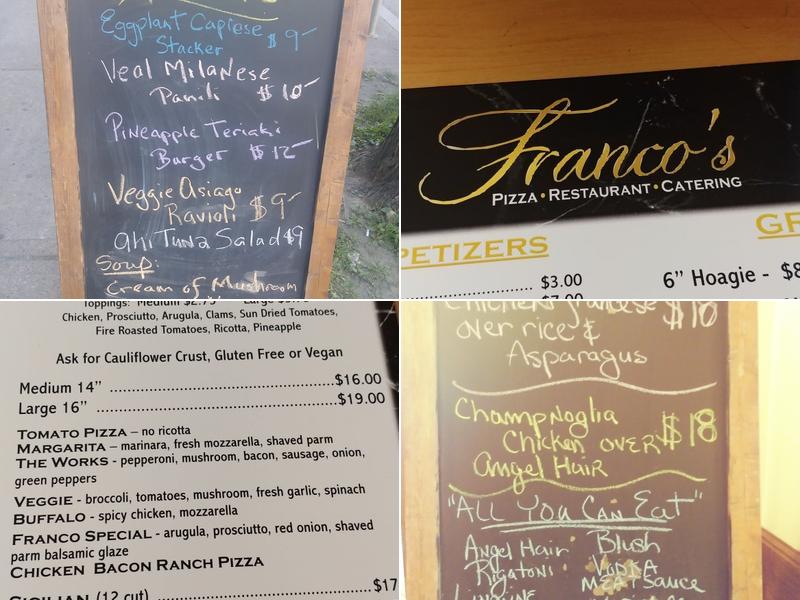 Franco's Menu