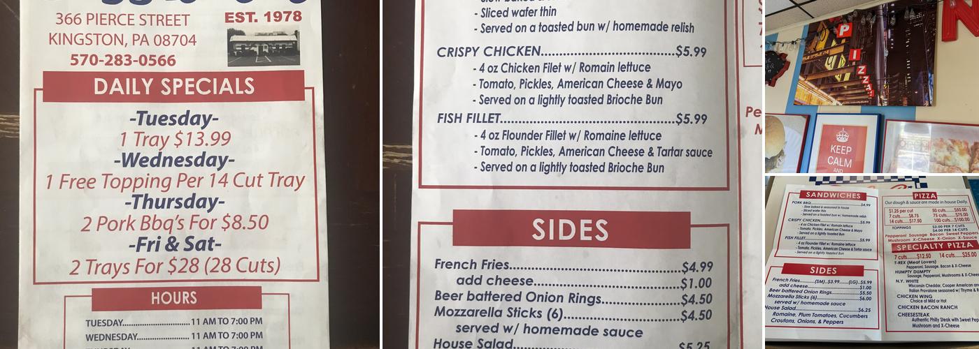 Sizzle Pi Pizza Menu