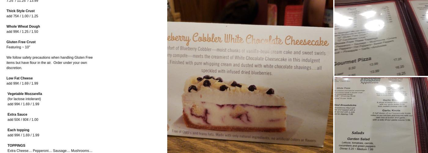 The Dough Company Menu