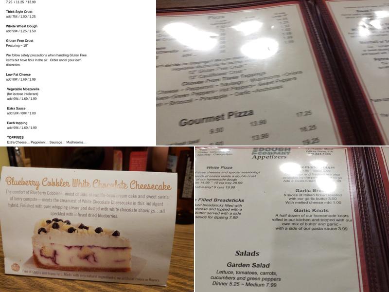 The Dough Company Menu