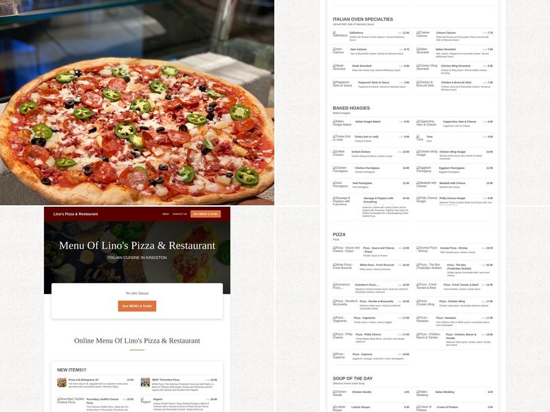 Lino's Pizza & Restaurant Menu