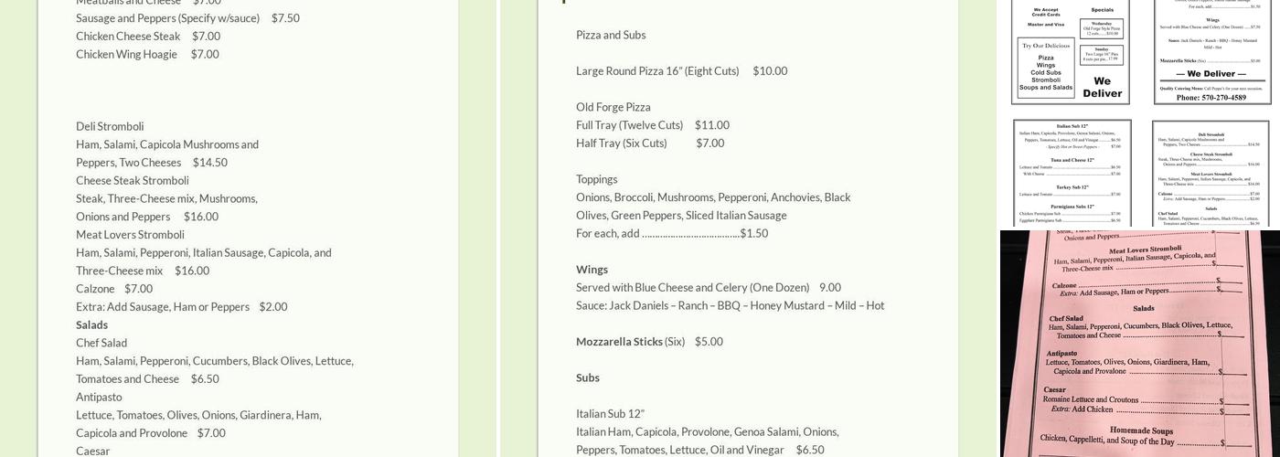 Peppe's Pizza & Subs Menu