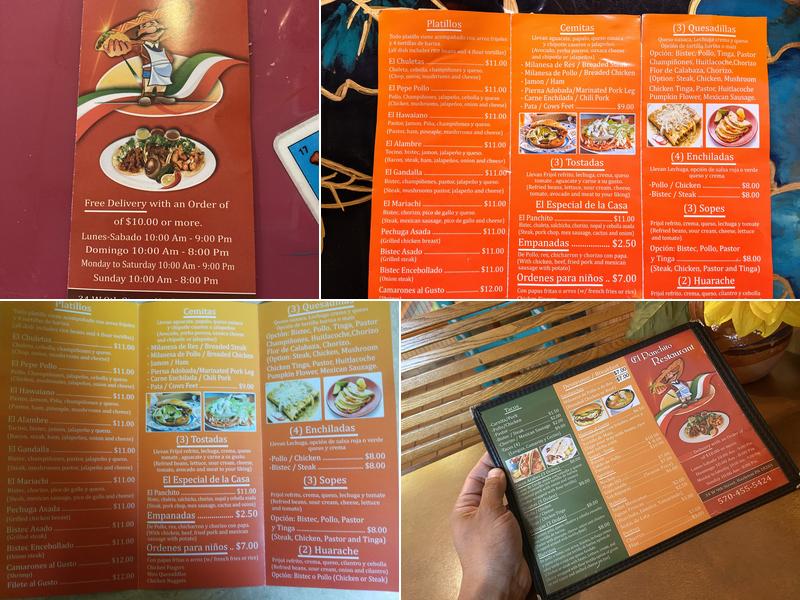 Restaurant El Panchito Menu