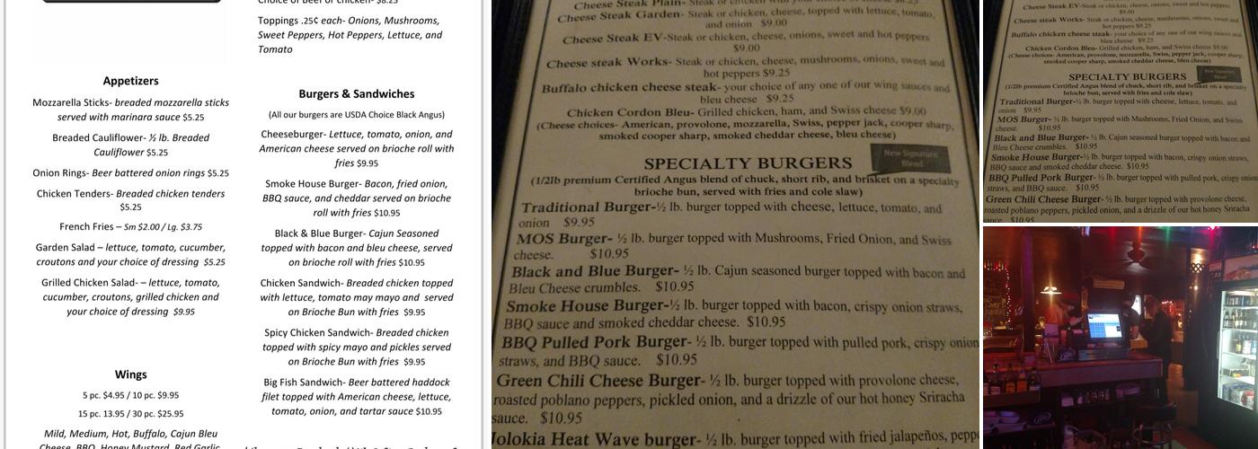 Mil & Jim's Parkway Inn Menu