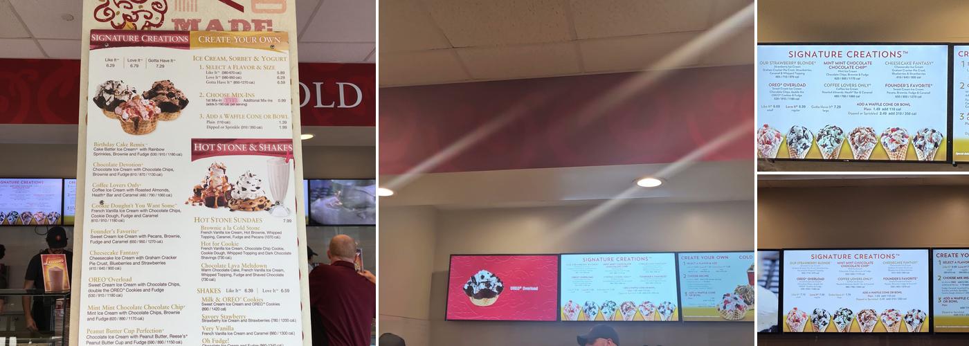 Cold Stone Creamery Menu