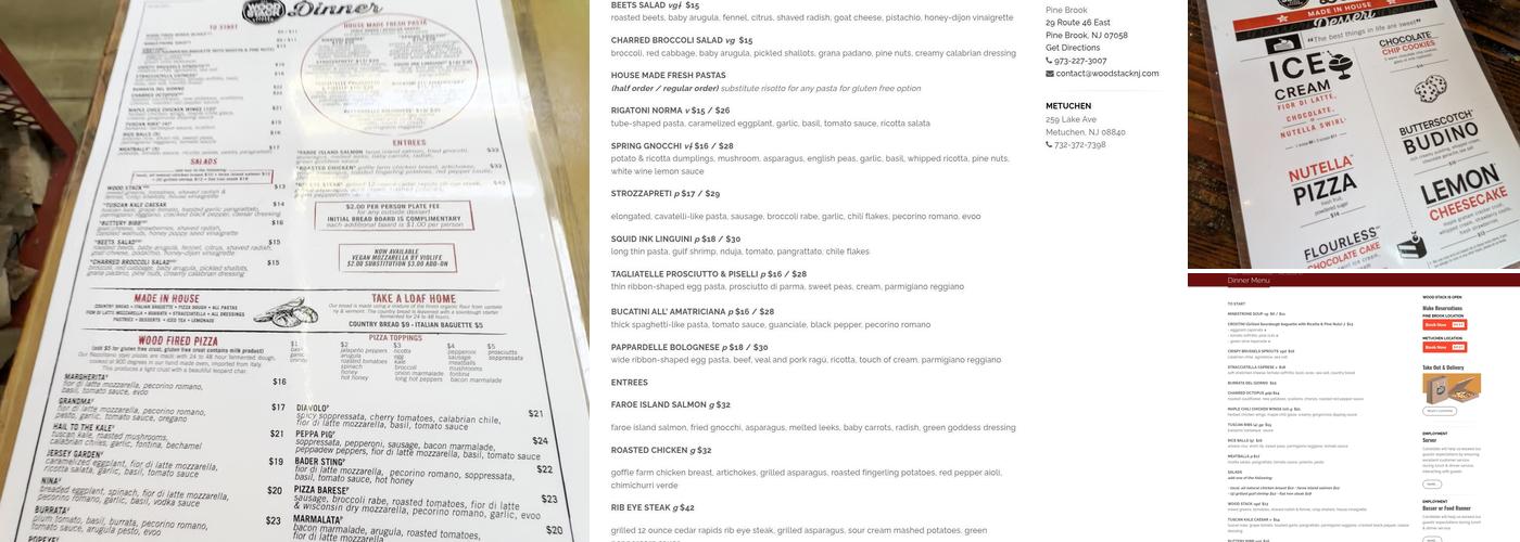 Wood Stack Pizza + Kitchen PB Menu