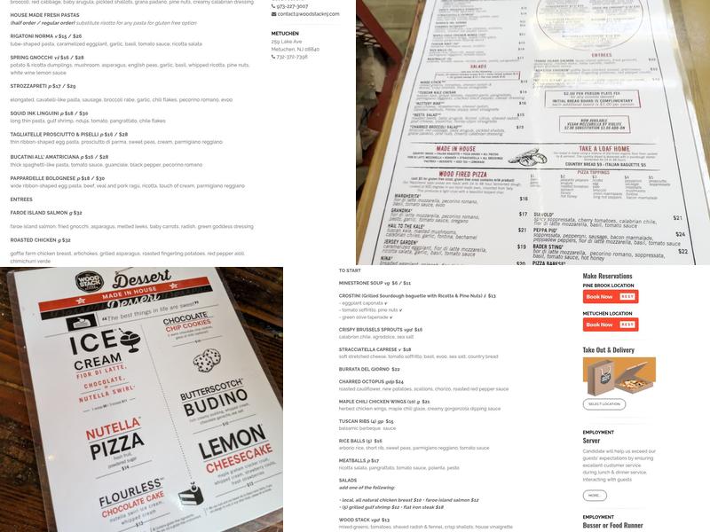 Wood Stack Pizza + Kitchen PB Menu