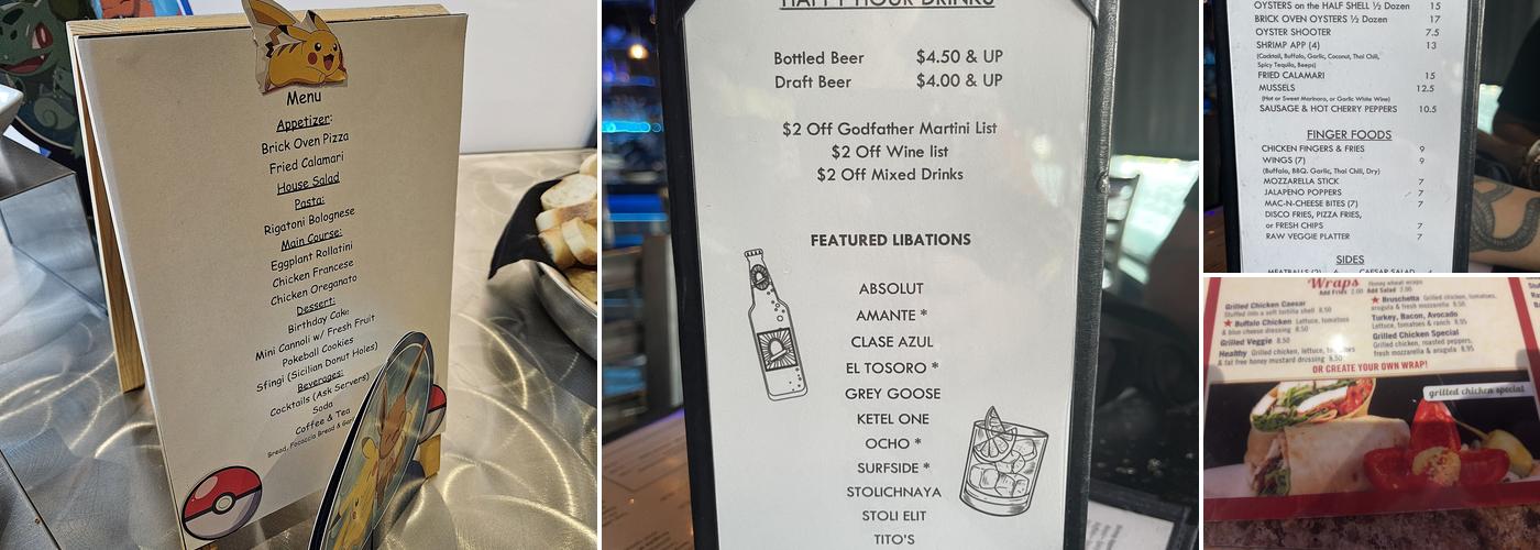 The Godfather Brick Oven Pizzeria & Seafood Bar & Grill Menu