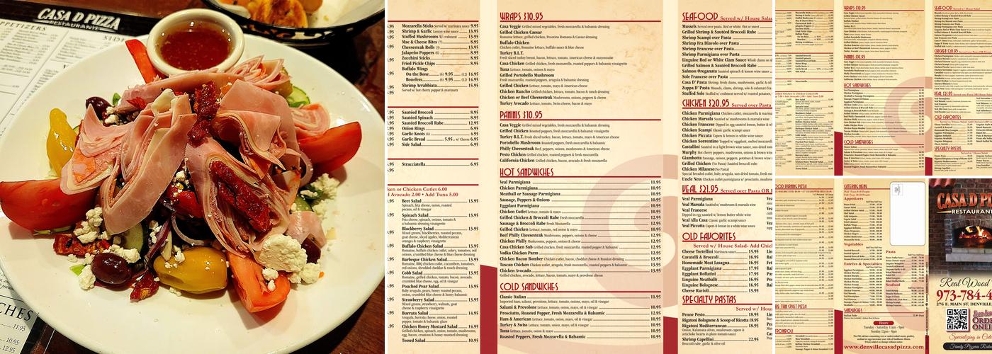 Casa D’Pizza Menu