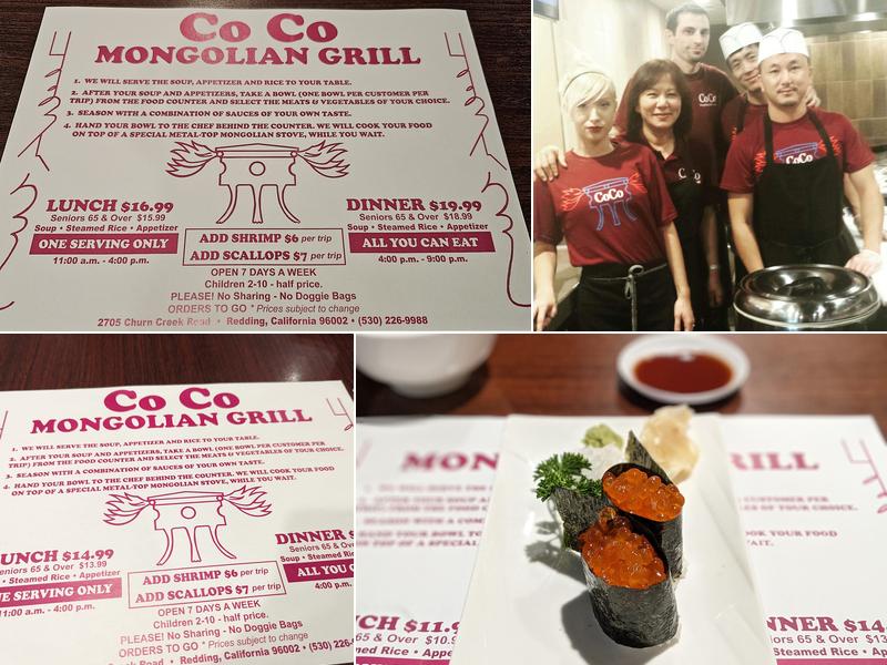 CoCo Mongolian Grill & Sushi Menu