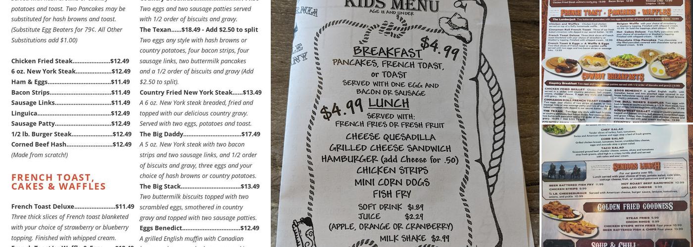 Jeff's California Cattle Co Menu