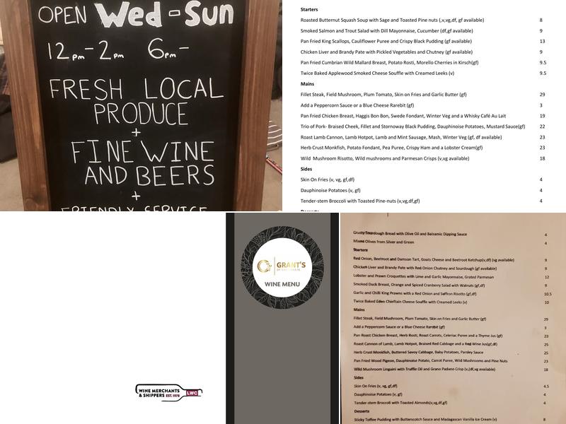 Grants Of Castlegate Menu