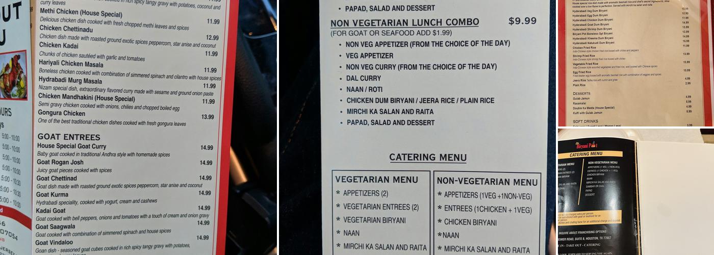 Biryani Pot - Parsippany, NJ Menu