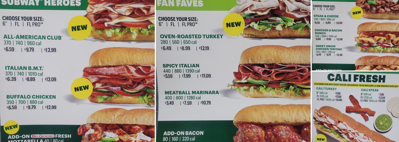 Subway Menu