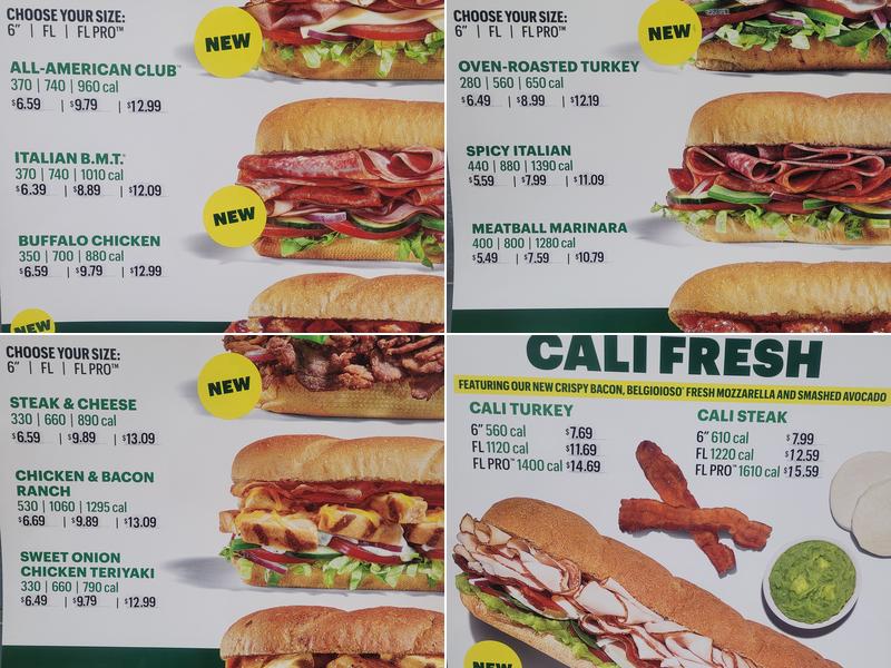 Subway Menu