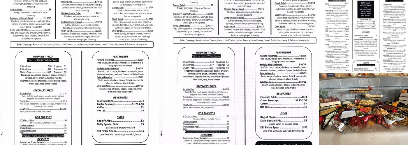 Michael's Catering & Cafe Menu
