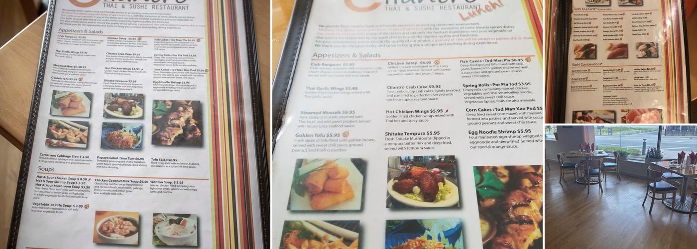 Cilantro Thai & Sushi Restaurant Menu