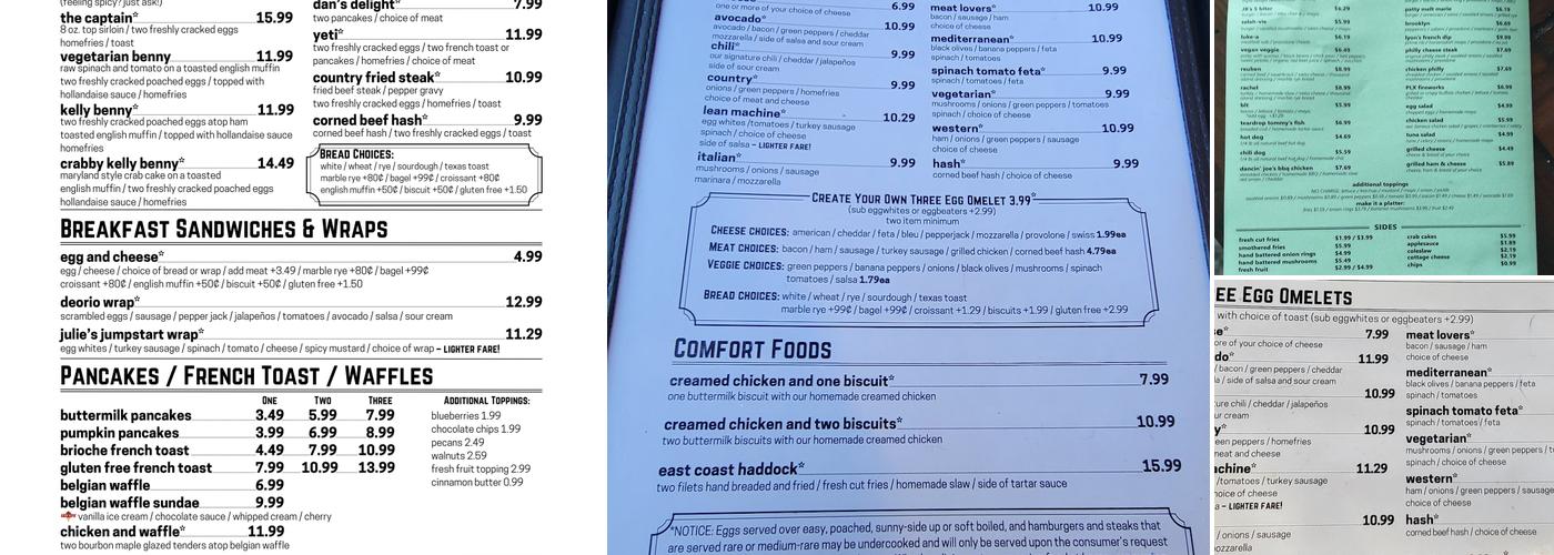 Honeymoon Grille Menu