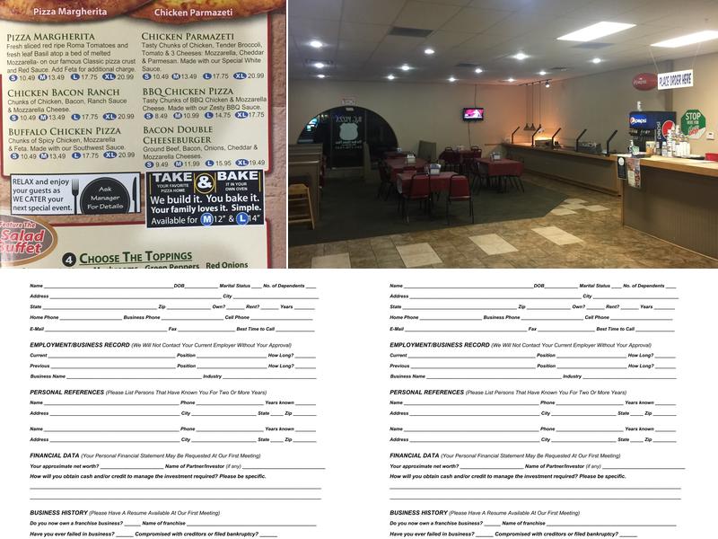 B.C. Pizza Cadillac Menu