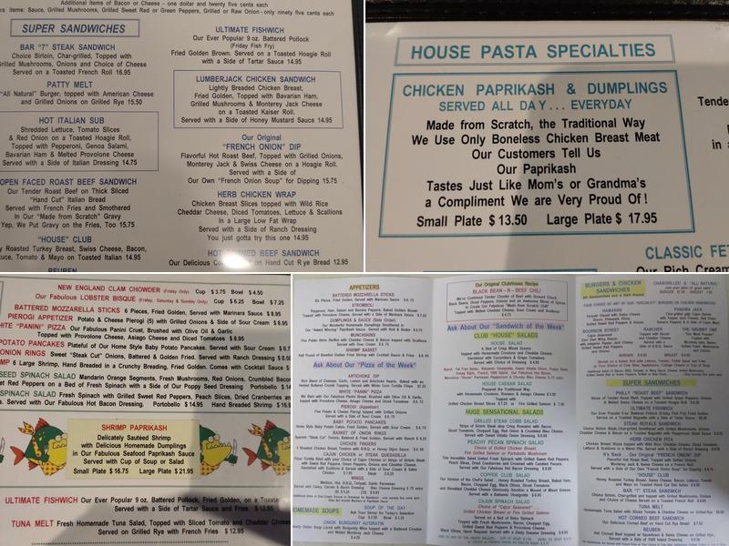 Clubhouse Menu