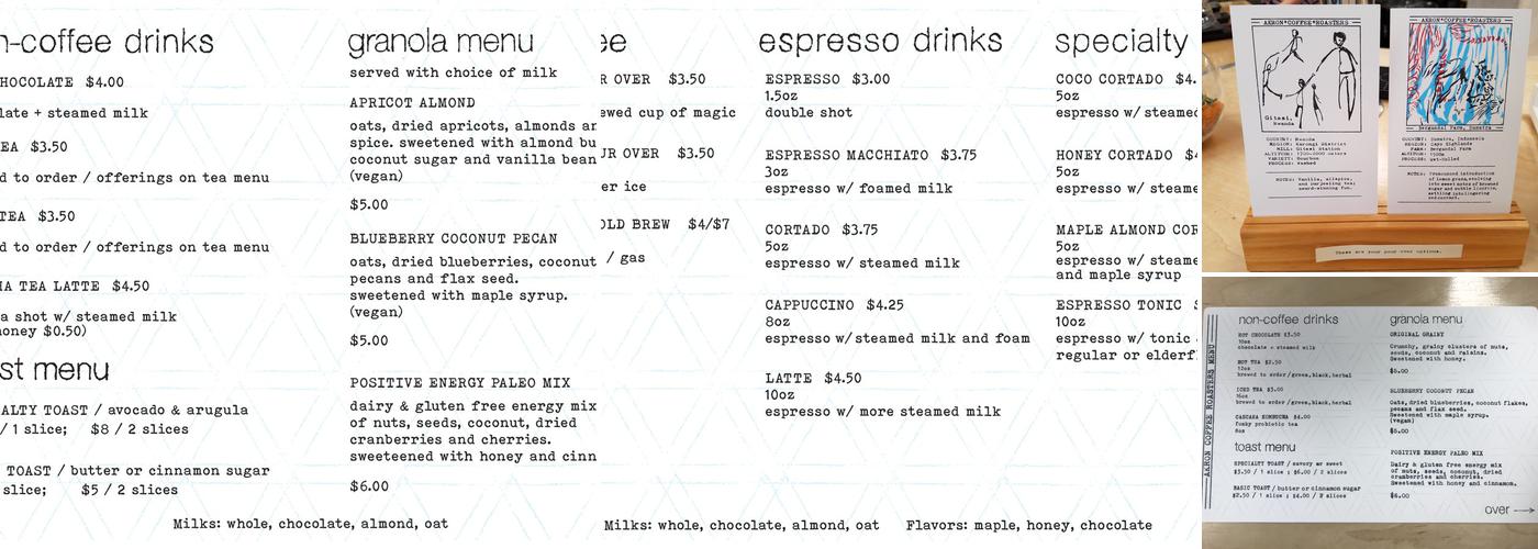 Akron Coffee Roasters Menu