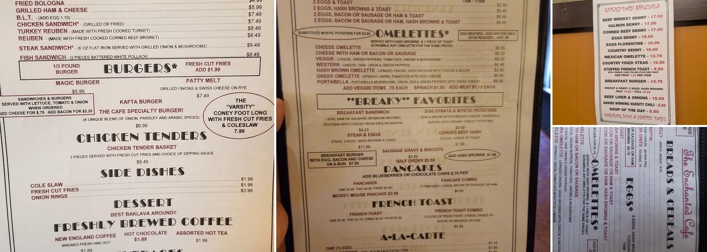 Enchanted Café Menu