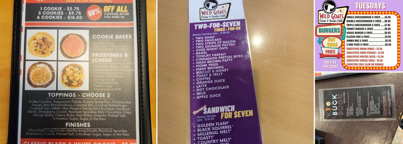 Wild Goats Fresh & Funky Fine Dining Menu