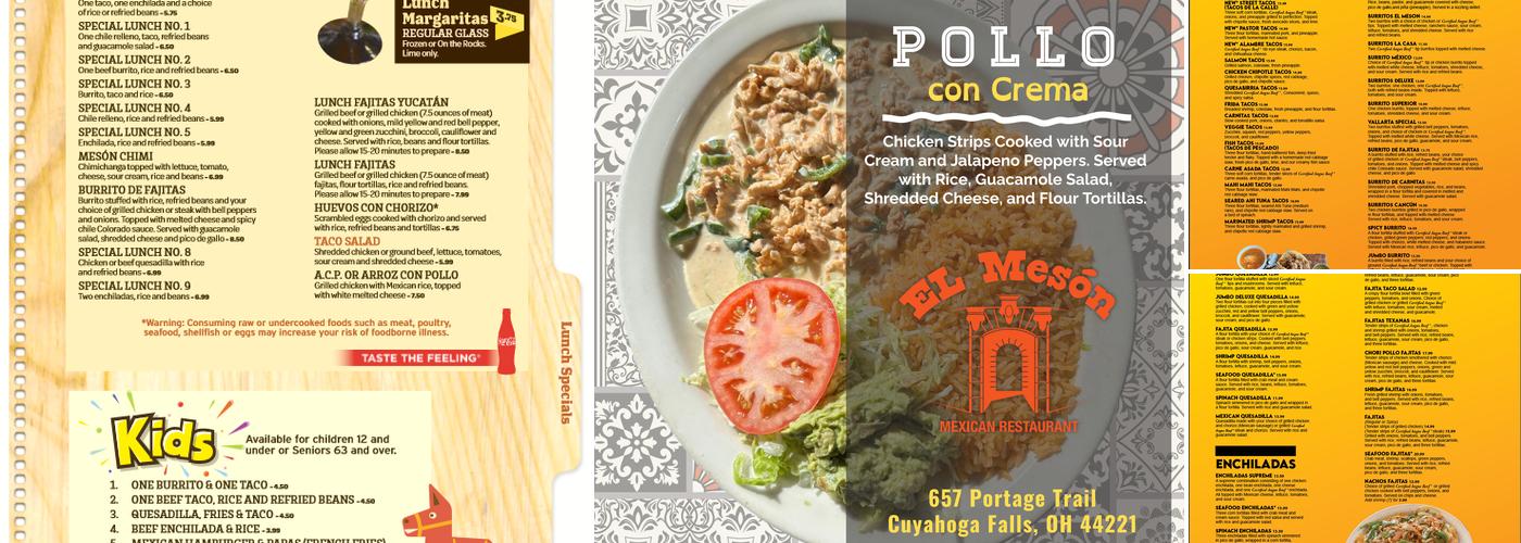 El Meson Mexican Restaurant Menu