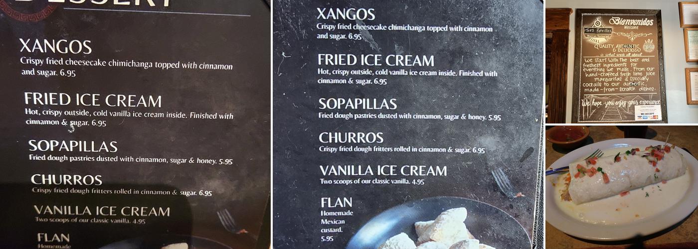 Tres Potrillos Menu