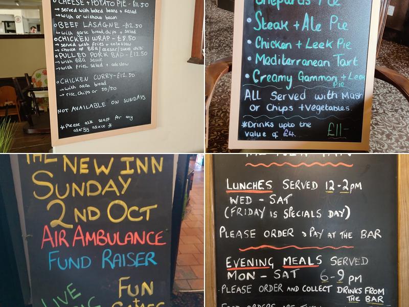 New Inn Menu