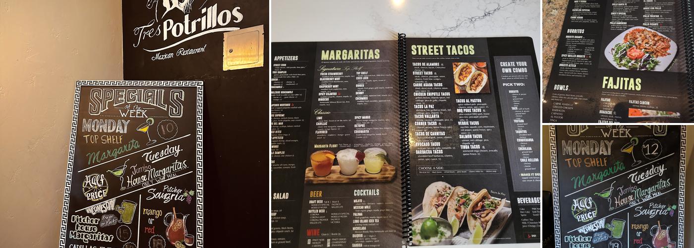 Tres Potrillos Menu