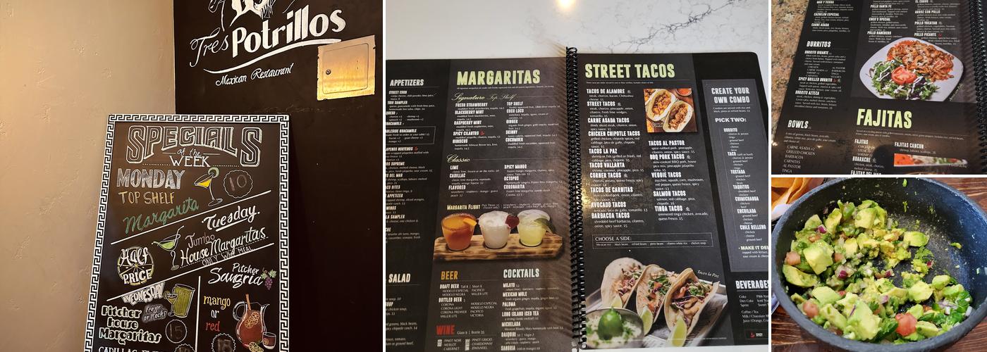 Tres Potrillos Menu