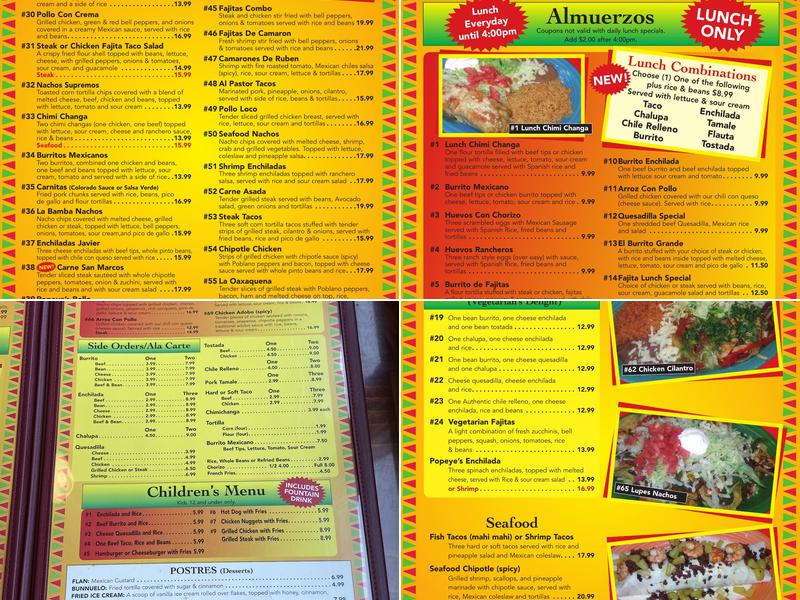 Casa Del Rio Menu
