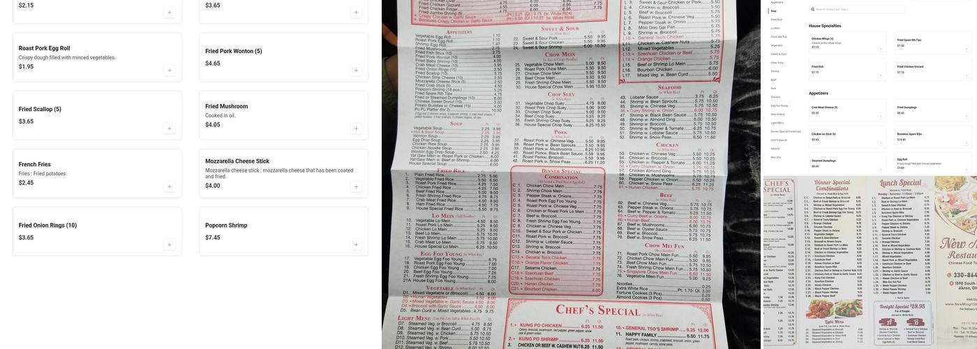 New Ming Restaurant Menu