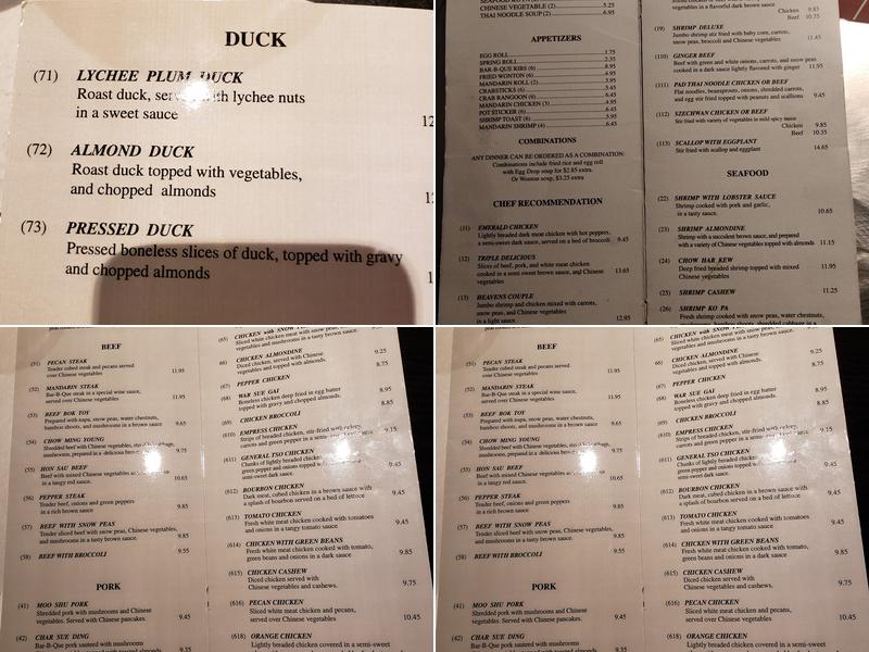 Mandarin House Restaurant Menu