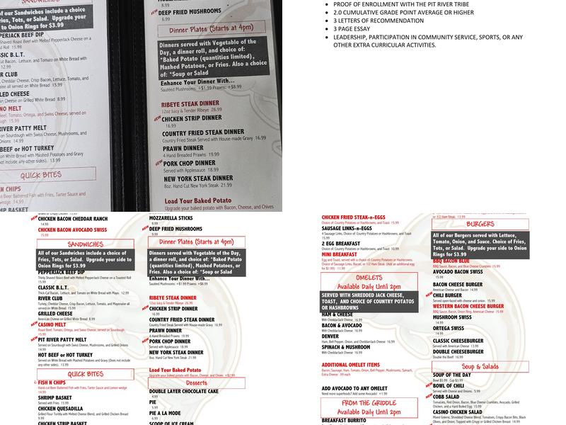 River Rock Bar & Grill Menu