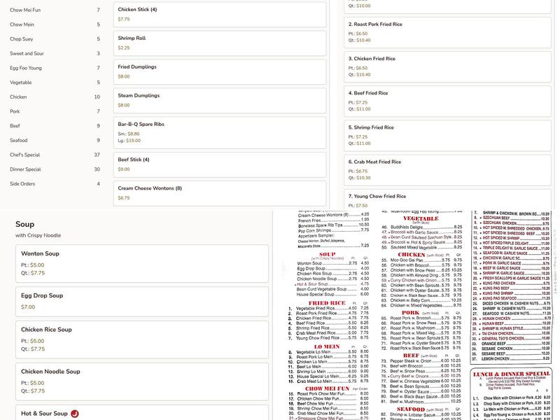 New Peking Restaurant Menu