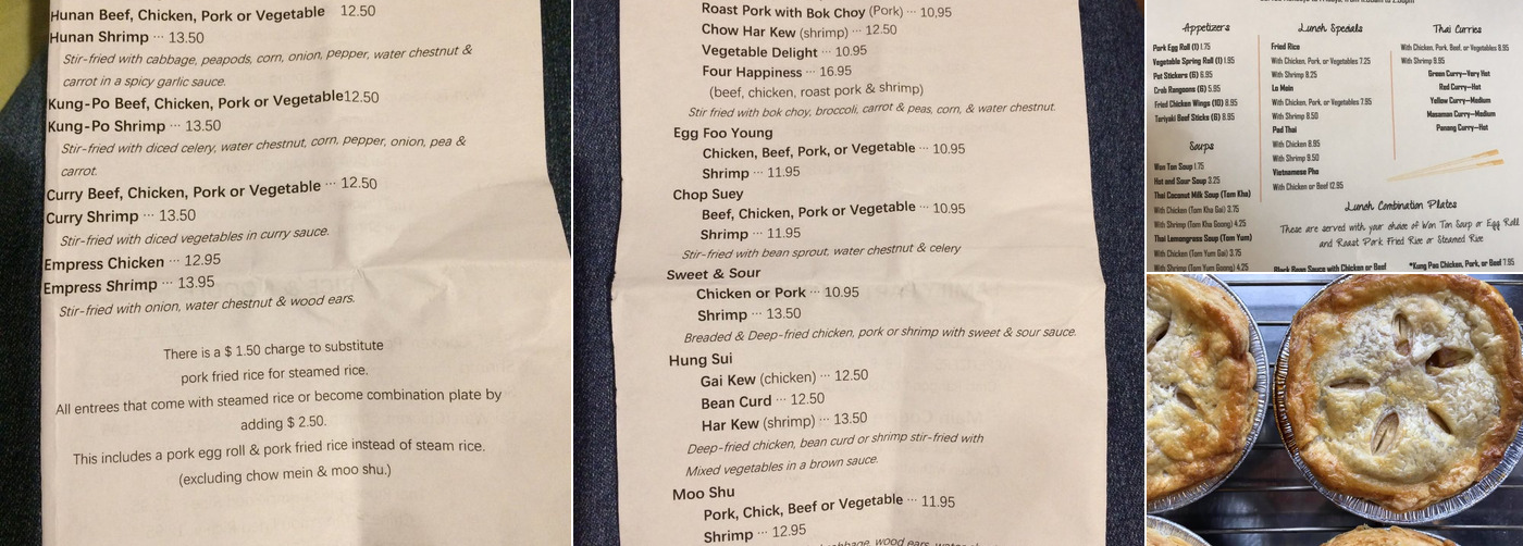 Tai Wah Asian Cuisine Menu