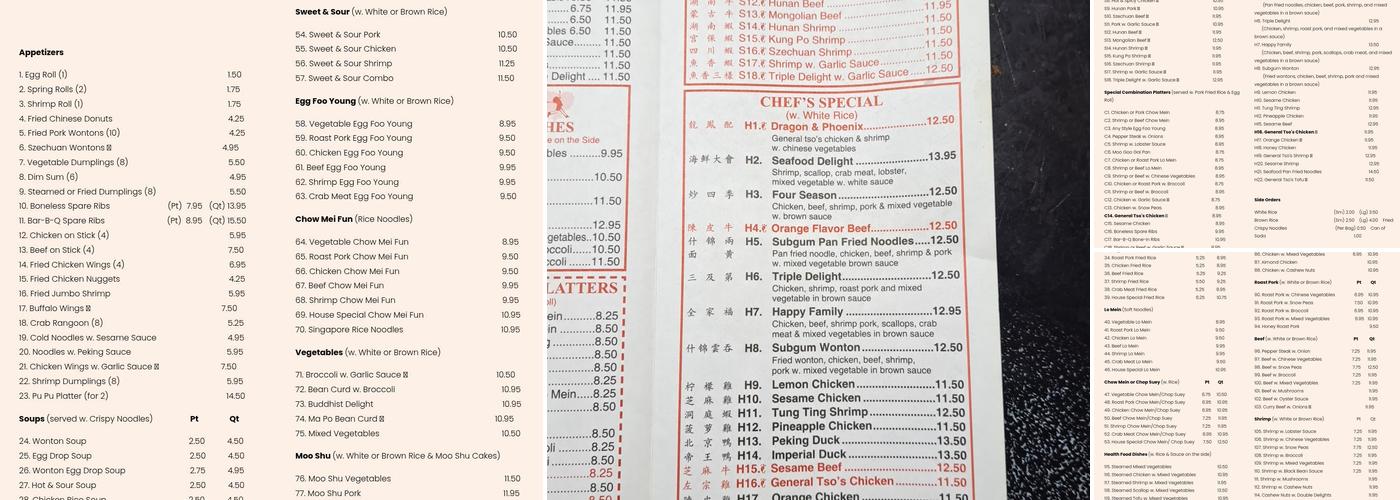 China Star Menu