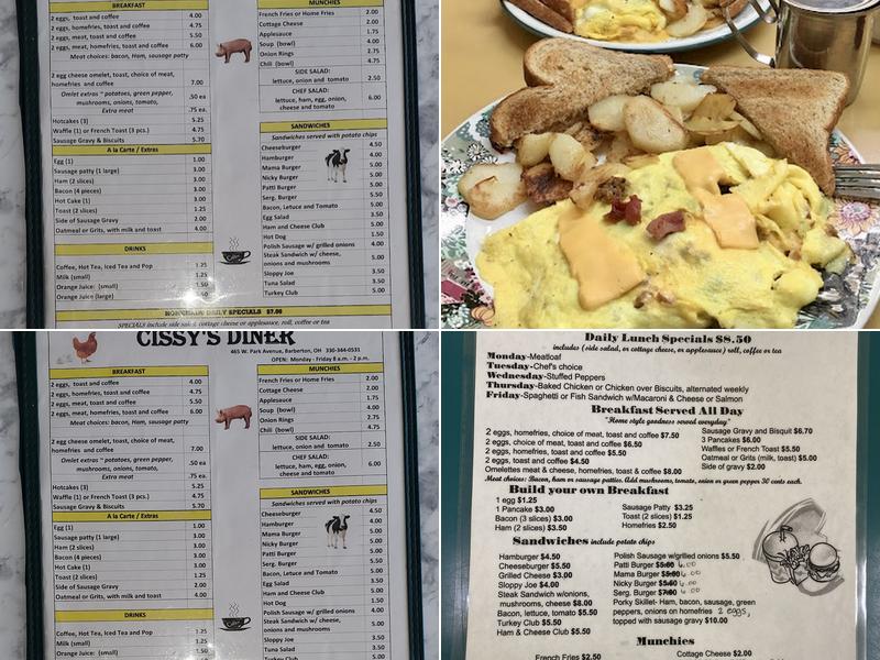 Cissy's Diner Menu